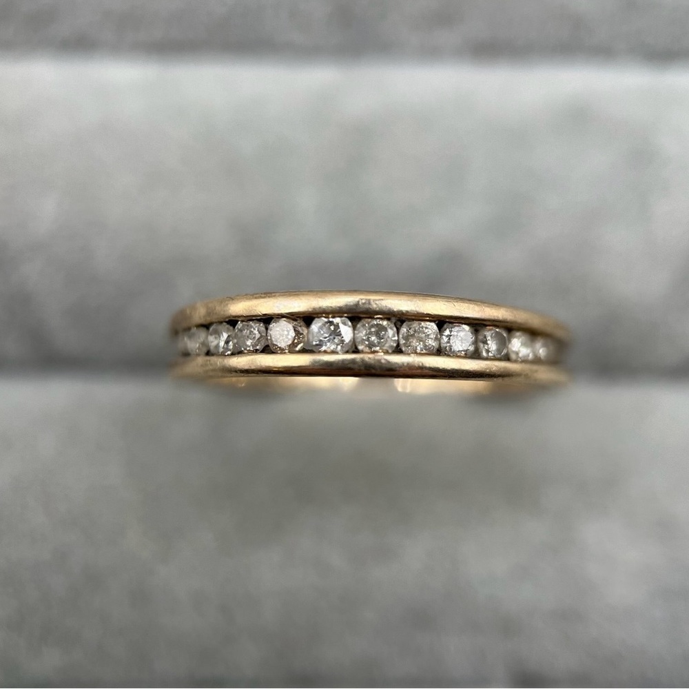 Vintage 9ct Gold Diamond Half-Eternity Ring, UK Size L (US Size 5 1/2)